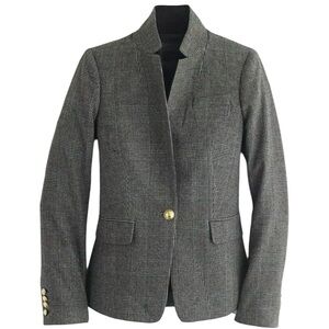 J. Crew Gray Plaid Wool Blend Single-Button Blazer